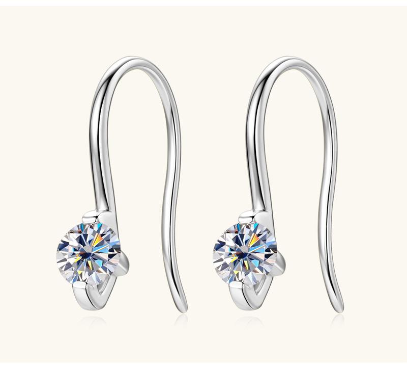 牛头莫桑钻石耳钩耳挂