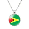 Collar con Colgante Redondo con Patrón de Bandera de País Sudamericano Entrega Directa de Fábrica de Pequeños Productos Transfronterizos
