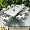 Conjuntos de mesa e cadeira para exterior, móveis de corda trançada para pátios e jardins, móveis de exterior à prova d'água e resistentes ao sol, móveis criativos de estilo nórdico para lazer, conjuntos de mesa e cadeira duráveis e resistentes ao sol