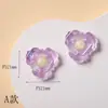 Acessórios de Flores Macios Fofos Artesanais DIY Enfeites 3D Pintura Colorida Acessórios de Presilha de Cabelo Artesanais Adesivos de Resina Luminosos