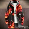 Cardigan com zíper e capuz de algodão para homem, padrão irregular transfronteiriço, estampa colorida, modelagem solta, venha para a foto, DIY