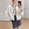 Suéter Grueso de Punto con Flores Tridimensionales Estilo Francés de Visón Transfronterizo, Abrigo de Mujer, Nuevo Modelo Primavera y Otoño, Cárdigan de Punto Suave y Elegante Estilo Coreano
