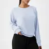 Camiseta Esportiva de Manga Longa com Gola Redonda e Padrão Waffle para Primavera e Outono, Estilo Europeu e Americano, Cor Sólida, Caimento Solto, Top Casual para Corrida e Fitness
