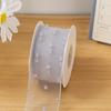 Cinta de Hilo de Algodón de Burbujas de Terciopelo con Puntos Estilo Nuevo de 3.8 cm Cinta para Lazos de Ramo DIY Puntos Polka Transparente para Pastel Regalo