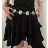 Corrente de Cintura de Metal Prateado Estilo Boêmio para Mulheres Decoração de Vestido de Alta Qualidade Incrustada com Turquesa Versátil
