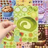 8 Colagens de Sobremesa, Grafite de Desenho Animado Fofo, Manual DIY, Caderno de Celular, Adesivos à Prova d'Água para Decoração de Confeitaria