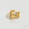Anillo de apertura ajustable de lujo ligero con nariz de cerdo y diamantes completos, diseño de letras explosivo transfronterizo, anillo de perlas, joyería