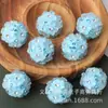 Nuevo accesorio de joyería DIY de flor de tres pétalos con incrustaciones de diamantes de resina transfronteriza, bola de arcilla suave con bola de diamante con agujero central y flor de cinco pétalos con incrustaciones de diamante