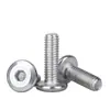 Pernos de Hierro Niquelado con Cabezas Planas Grandes y Bordes Biselados, Tornillos de Cabeza Hexagonal M2-M8, Pernos y Tornillos para Muebles de Cabeza Plana Inclinada con Hexágono Interior
