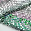 Tela de Bordado con Lentejuelas de Malla en Stock, Tela de Bordado DIY para Disfraces de Escenario, Cojines y Decoraciones de Cartera