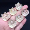 Citrino Natural Cristal Limão Raposa de Nove Caudas Fênix Escultura de Raposa de Nove Caudas Acessórios para Pulseira DIY Acessórios com Furo