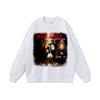 Camiseta Estampada Direta Europeia e Americana Street Hip Hop Marca Tendência Solta Lavada Antiga Algodão Pesado Manga Longa para Homens