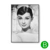 Pintura Decorativa Moderna Audrey Hepburn Sala de Estar Dormitorio Moderno Creativo Blanco y Negro Pintura Colgante Belleza Porche Figura Murales