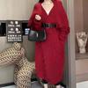 Suéter Cardigan de Tricô 2026 para Mulheres, Outono e Inverno, Design Único, Caimento Solto Elegante, Casaco de Comprimento Médio