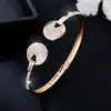 Pulsera Abierta de Cubo de Azúcar Exquisita Microincrustada de Circonita, de Venta Caliente Transfronteriza Europea y Americana, con un Toque de Alta Gama para Mujer, Venta al por Mayor