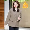 Abrigo de Invierno de Felpa de Visón de Terciopelo para Mamá, Estilo Nuevo de Invierno 202, Abrigo de Terciopelo de Visón Artificial para Mujeres Mayores de 50