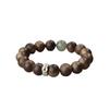 Pulsera de Ágar de Brunei Natural Zodíaco Buda Sonriente Cuentas de Transferencia de Jade Hetian Pulsera de Estilo Étnico para Hombres y Mujeres