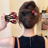 Clip de pelo con forma de disco para la parte posterior de la cabeza para mujer, estilo Ankora Red Love Grab, clip de aire, accesorio para la cabeza, clip de alta calidad