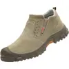 Zapatos de seguridad para soldador de cuero de vaca personalizados con puntera de acero anti-quemaduras, zapatos de seguridad anti-aplastamiento y anti-perforación con suela de cuero de vaca para trabajos en obra