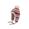 Gorro de Invierno Tejido Cálido Estilo Étnico para Mujer, Engrosado y Forrado de Felpa para Protección contra el Frío en el Noreste, Hace que el Rostro Parezca Más Pequeño, Gorro de Algodón para Proteger las Orejas, Gorro Lei Feng