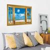 Yeon-ja sofá quarto de fundo de TV falso janela decoração adesivos venda quente adesivos de parede adesivos de janela xadrez