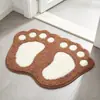 Alfombrilla de Piso Estilo Huella de Pie de Dibujos Animados Baño Inodoro Absorción de Agua Antideslizante Aislamiento Frío Almohadilla para Pies Alfombrilla de Entrada