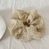 Goma para el pelo de gasa con lunares estilo coreano, Diadema de tela plisada elegante de nicho, Goma para el pelo, Nueva cuerda para el pelo, Banda elástica