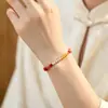 Dez Perfeito Dez Bonita Corda de Mão Corda Vermelha Trançada Cor Dourada Prateada Pulseira com Contas da Sorte Estilo Chinês Bom Significado para Sorte Casal Homens Mulheres Mesmo Estilo