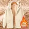 Abrigo de lana de cordero para otoño e invierno, sudadera gruesa para hombre con forro polar, top liso, cárdigan con capucha para adolescente, hombre