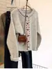 Chaqueta suéter suave y acogedora de cuello redondo para mujer, nuevo diseño otoño e invierno 2026, prenda exterior elegante, cárdigan de punto informal