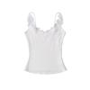 Chaleco Americano de Color Sólido para Chica Caliente con Encaje y Sin Mangas para Mujer Verano Estilo Lujuria Pura Slim Sexy Top Interior y Exterior