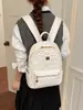 Nova mochila de PU com relevo em formato de coração para estudantes, mochila leve para o dia a dia e viagens, mochila pequena estilosa