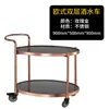 Carrito de Comedor Comercial KTV de Hotel de Tres Niveles de Acero Inoxidable y Vidrio Carrito para Bebidas Carrito de Entrega de Comida para Salones Privados de Restaurante Carrito de Mano para Pasteles