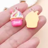 6 Colores Creativos Mini Dulce Resina Batido Pastel Joyería Accesorios DIY Comida Juguete Colgante Pendientes Cadena de Taza Colgante