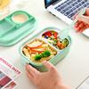 Lonchera para Estudiantes de Estilo Japonés con Compartimentos de Acero Inoxidable 304 Lonchera de Plástico para Trabajadores de Oficina con Cubiertos Lonchera para Ensalada