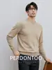 [Aquecimento por Infravermelho Distante] Lã de Ovelha de Luxo Leve Quente de Inverno Gola Redonda Masculina Tricô Confortável Tricô de Modal