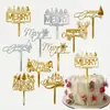 Decoração de Bolo de Natal Estilo Ins Transfronteiriço Feliz Natal Decoração de Bolo Acrílica de Natal Inserção para Bolo de Natal