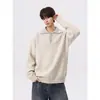 Outono/Inverno 2026 Novo Suéter Masculino Pesado com Gola Polo Estilo Clássico Casual Coreano Malha Elegante
