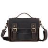 Bolsa Masculina de Couro Crazy Horse Bolsa Transversal Retro Grande Capacidade Bolsa de Ombro Horizontal Bolsa Simples Multifuncional Bolsa Carteiro