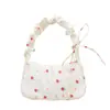 Bolso de Mano/Hombro Grande de Verano Estilo Coreano, Bolso de Hombro con Cierre de Cordón Retráctil, Bolso de Hombro con Estampado Fresco