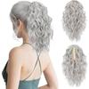 Pelucas de Cola de Caballo al por Mayor Europeas y Americanas para Mujer, Cabello Corto Esponjoso Ondulado Rizado Natural, Cola de Caballo Rizada con Pinza de Agarre Natural
