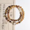 Pulseira Labubu Pedra Olho de Tigre Natural Pérola de Água Doce Pulseira Labubu Design Estilo Melard Atacado
