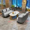 Juego de sofá de un asiento y mesa de centro para recepción de hotel, sala de reuniones de clientes, oficina de ventas, salón de belleza, centro comercial, mueble de sala de exposición, gama alta
