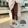 Leggings con forro polar para niñas, novedad de otoño de 2024, ropa exterior para niños, pantalones cálidos de terciopelo de una pieza para bebés coreanos, ropa para niños