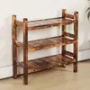 Estante para Tienda de Hot Pot Estante de Madera Maciza de Múltiples Capas Estante de Verduras Carbonizadas Estante de Madera de Fuego de Tres Capas Cocina Hotel Envío Gratis