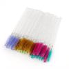 Cepillo de pestañas desechable de mil colores, 100 piezas en caja, barril, varilla de cristal, espiral, rollo de rímel para cejas de doble uso