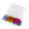 Caja de 50 Piezas Varilla de Cristal Espiral Multicolor de Un Solo Uso Cepillo para Lavar Pestañas Cejas Pestañas Doble Propósito Stock Listo Venta al por Mayor
