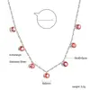 Joyas Transfronterizas Colgante de Corazón Flor de Durazno Diamante Redondo Cadena para Clavícula Acero Inoxidable Chapado en Oro de 18K Collar Venta Directa del Fabricante de Joyería