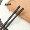 Palillos Japoneses Vajilla Coreana Antideslizantes Resistentes a Altas Temperaturas Simples Negros Cocina Japonesa Palillos Palillos de Aleación Venta al por Mayor