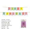 Bandeira de aniversário atacado de fábrica cartão branco bronzing rabo de peixe ocidental bandeira feliz aniversário banner de decoração de festa de aniversário